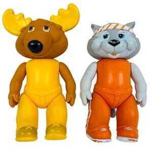 VTG 1984 Tomy Get Along Game‎ Zipper Cat & Montgomery Moose 5" figures loose